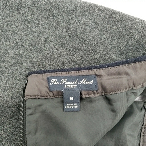 J. Crew Factory Gray Wool Blend Pencil Skirt - Picture 5 of 7